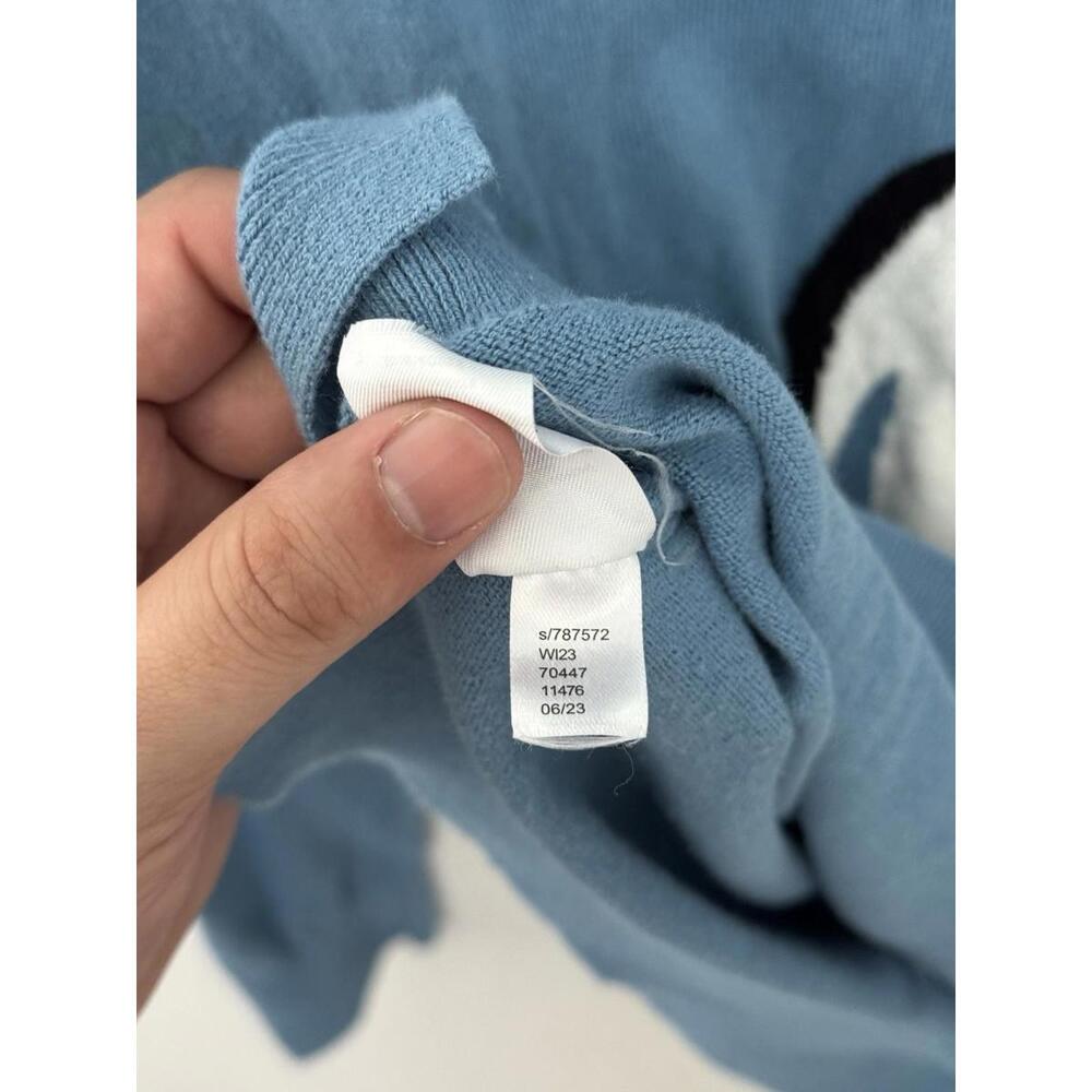LOFT Women’s Sz‎ S Blue Penguin Pullover Sweater Graphic Crew Neck Long Sleeve - Picture 4 of 7